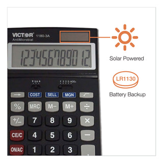 Victor® 1180-3A Black 12-Digit Calculator, Cost/Sell/Margin (VCT1180-3A)