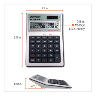Victor® TUFFCALC Desktop Calculator, 12-Digit LCD (VCT99901)