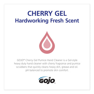 GOJO® Cherry Gel Pumice Hand Cleaner, 2000 ml Refill, 4/Carton (GOJ7290-04)