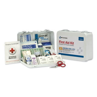 First Aid Only™ ANSI Class A 25 Person Bulk First Aid Kit for 25 People, 89 Pieces, Metal Case (FAO90560)