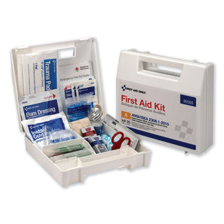 First Aid Only™ ANSI 2015 Compliant Class A Type I and II First Aid Kit for 25 People, 89 Pieces, Plastic Case (FAO90588)