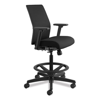 HON® Ignition 2.0 Ilira-Stretch Mesh Back Task Stool, Supports Up to 300 lb, 23" to 32" Seat Height, Black (HONI2S1AMBLC10T)