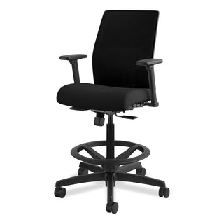 HON® Ignition 2.0 Ilira-Stretch Mesh Back Task Stool, Supports Up to 300 lb, 23" to 32" Seat Height, Black (HONI2S1AMBLC10T)