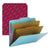 Smead™ Six-Section Pressboard Top Tab Classification Folders with SafeSHIELD Fasteners, 2 Dividers, Letter Size, Blue, 10/Box (SMD14030)