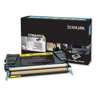 Lexmark™ C746A1YG Return Program Toner, 7000 Page-Yield, Yellow, TAA Compliant (LEXC746A4YG)