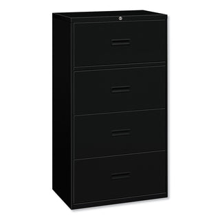 HON® 400 Series Four-Drawer Lateral File, 36w x 18d x 52.5h, Black (BSX484LP)