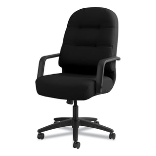 HON® Pillow-Soft 2090 Series Executive High-Back Swivel/Tilt Chair, Supports up to 300 lbs., Black Seat/Black Back, Black Base (HON2091CU10T)
