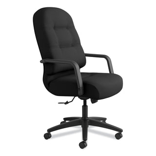 HON® Pillow-Soft 2090 Series Executive High-Back Swivel/Tilt Chair, Supports up to 300 lbs., Black Seat/Black Back, Black Base (HON2091CU10T)