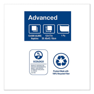 Tork® Advanced Masterfold Dispenser Napkins, 1-Ply,12" x 17", White, 6000/CT (TRKD802A) (SCAD802A)
