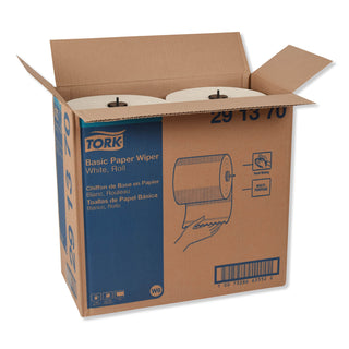 Tork® Basic Paper Wiper Roll Towel, 7.68" x 1150 ft, White, 4 Rolls/Carton (TRK291370)