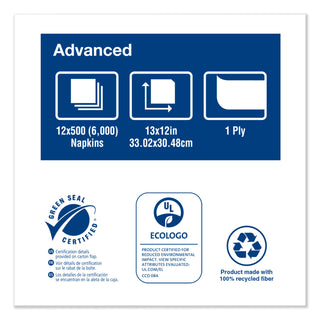 Tork® Advanced Soft Minifold Dispenser Napkins, 1-Ply,13" x 12", Natural, 6000/CT (TRKD826E)