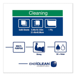 Tork® Heavy-Duty Cleaning Cloth, 8.46 x 16.13, White, 80/Box, 5 Boxes/Carton (TRK5301755)