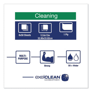 Tork® Heavy-Duty Cleaning Cloth, 12.6 x 13, White, 50/Pack, 6 Packs/Carton (TRK5301505)