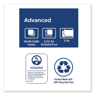 Tork® Advanced Facial Tissue, 2-Ply, White, Flat Box, 100 Sheets/Box, 30 Boxes/Carton (SCATF6810)