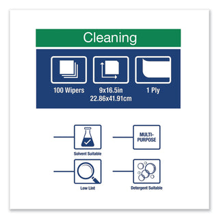 Tork® Low-Lint Cleaning Cloth, 9 x 16.5, Turquois, 100/Box, 8 Boxes/Carton (TRK192475)