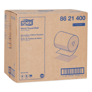 Tork® Universal Hand Towel Roll, Notched, 8" x 425 ft, Natural White, 12 Rolls/Carton (TRK8621400)