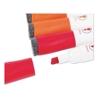 U Brands Chisel Tip Low-Odor Dry-Erase Markers with Erasers, Broad Chisel Tip, Assorted Colors, 24/Pack (UBR2929U0112)