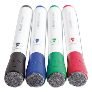 U Brands Chisel Tip Low-Odor Dry-Erase Markers with Erasers, Broad Chisel Tip, Assorted Colors, 12/Pack (UBR3981U0112)