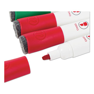U Brands Chisel Tip Low-Odor Dry-Erase Markers with Erasers, Broad Chisel Tip, Assorted Colors, 12/Pack (UBR3981U0112)