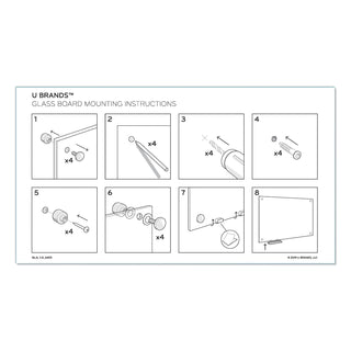 U Brands Magnetic Glass Dry Erase Board Value Pack, 72 x 48, White (UBR3974U0001)