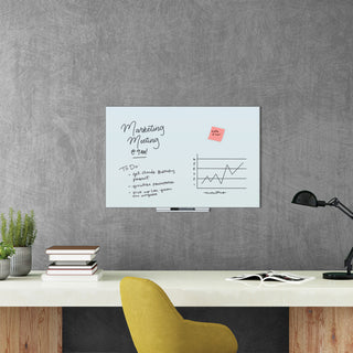 U Brands Floating Glass Dry Erase Board, 36 x 24, White (UBR3975U0001)