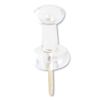 U Brands Standard Push Pins, Plastic, Clear, Gold Pin, 7/16", 100/Pack (UBR3087U0624)