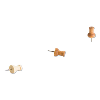 U Brands Fashion Push Pins, Wood, Assorted, 3/8", 100/Pack (UBR3085U0624)