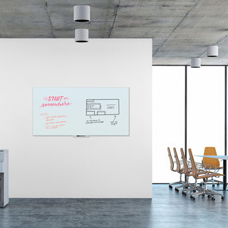U Brands Floating Glass Dry Erase Board, 72 x 36, White (UBR3978U0001)