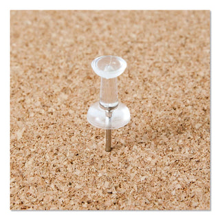 U Brands Standard Push Pins, Plastic, Clear, Silver Pin, 7/16", 200/Pack (UBR3088U0624)