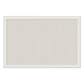U Brands Linen Bulletin Board with Decor Frame, 30 x 20, Natural Surface/White Frame (UBR2074U0001)