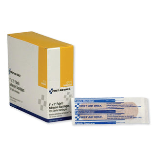First Aid Only™ Fabric Bandages, 1 x 3, 100/Box (FAOG122)