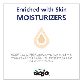GOJO® Clear & Mild Foam Handwash Refill, Fragrance-Free, 700 mL, Clear, 4/Carton (GOJ8711-04)