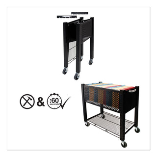 Vertiflex® InstaCart File Cart, 14.25w x 28.5d x 27.75h, Black (VRTVF53000)