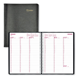 Brownline® Essential Collection Weekly Appointment Book in Columnar Format, 11 x 8.5, Black Cover, 12-Month (Jan to Dec): 2026 (REDCB950BLK)