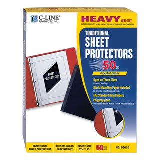 C-Line® Traditional Polypropylene Sheet Protectors, Heavyweight, 11 x 8.5, 50/Box (CLI00010)