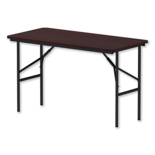 Alera® Wood Folding Table, Rectangular, 48w x 23 7/8d x 29h, Mahogany (ALEFT724824MY)