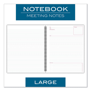 Cambridge® Wirebound Guided Business Notebook, Meeting Notes, Dark Gra, 11 x 8.25, 80 Sheets (MEA06132)