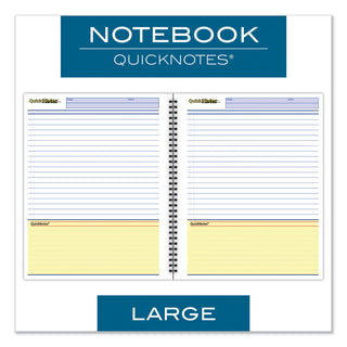 Cambridge® Wirebound Guided Business Notebook, QuickNotes, Dark Gray, 11 x 8.5, 80 Sheets (MEA06066)