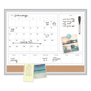 U Brands 4N1 Magnetic Dry Erase Combo Board, 24 x 18, White/Natural (UBR3890U0001)