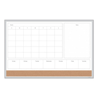 U Brands 4N1 Magnetic Dry Erase Combo Board, 36 x 24, White/Natural (UBR3891U0001)