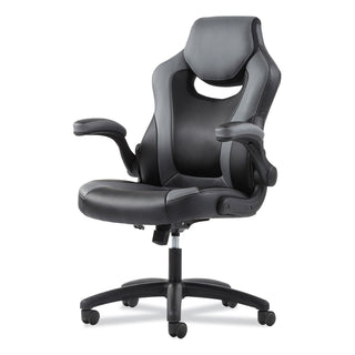 Sadie™ 9-One-One High-Back Racing Style Chair with Flip-Up Arms, Supports up to 225 lbs., Black Seat/Gray Back, Black Base (BSXVST911)