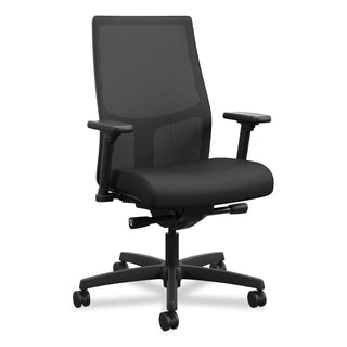 HON® Ignition 2.0 4-Way Stretch Mid-Back Mesh Task Chair, Supports up to 300 lbs, Black Seat/Back and Base (HONI2M2AMNC10TK)
