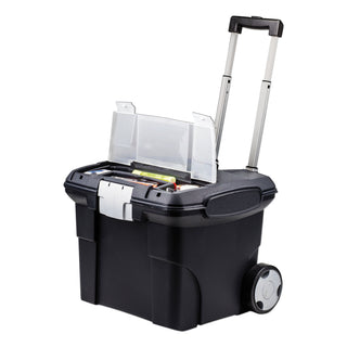 Storex Premium File Cart, 15w x 16.38d x 14.25 to 30h, Black (STX61507U01C)