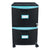Storex Two-Drawer Mobile Filing Cabinet, 14.75w x 18.25d x 26h, Black/Teal (STX61315U01C)