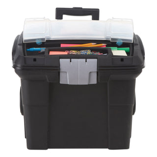 Storex Premium File Cart, 15w x 16.38d x 14.25 to 30h, Black (STX61507U01C)