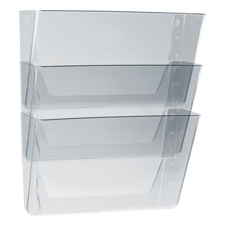 Storex Wall File, Letter, 13 x 14, Three Pocket, Clear (STX70245U06C)