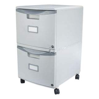 Storex Two-Drawer Mobile Filing Cabinet, 14.75w x 18.25d x 26h, Gray (STX61310B01C)