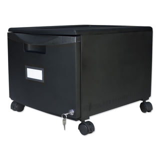 Storex Single-Drawer Mobile Filing Cabinet, 14.75w x 18.25d x 12.75h, Black (STX61264B01C)