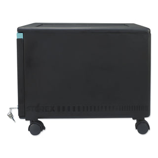 Storex Single-Drawer Mobile Filing Cabinet, 14.75w x 18.25d x 12.75h, Black/Teal (STX61270U01C)
