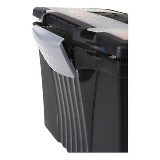 Storex Portable Letter/Legal Filebox with Organizer Lid, Letter/Legal Files, 14.5" x 10.5" x 12", Black (STX61510U01C)